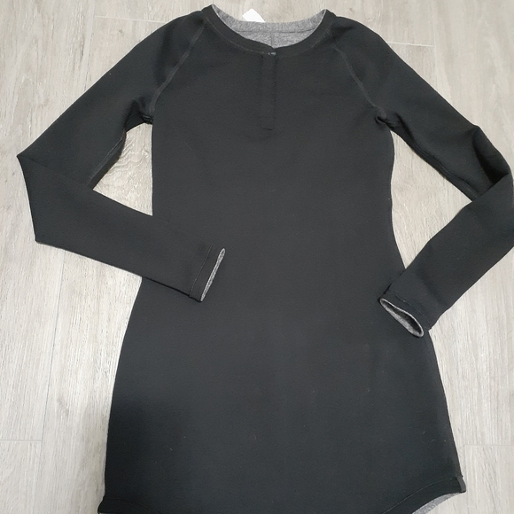 Ivivva by Lululemon Set To Go Reversible Heather Grey/Black Shirt Dress Girls 12 - Picture 2 of 8